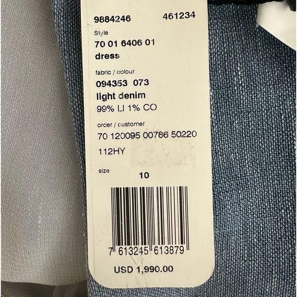 NWT AKRIS Linen Dress, Fully Lined - Picture 9 of 11